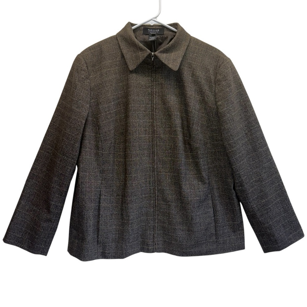 Parisian Signature Blazer in Neutral Browns. Size 14W